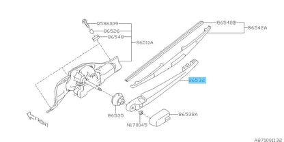 SUBARU XV CROSSTREK GP7 2013-2017 Genuine Rear Wiper Arm Assey 86532KG100 OEM