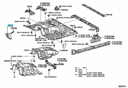 TOYOTA LAND CRUISER FZJ100 02-07 Genuine Front Floor Footrest 58190-60120 OEM