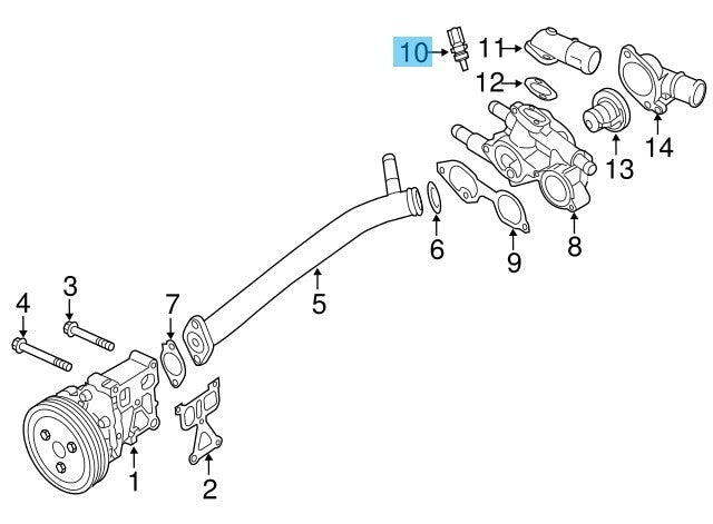 MITSUBISHI OUTLANDER CU2W 15-20 Genuine Coolant Temperature Sensor 1308A012 OEM