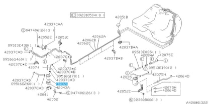 SUBARU FORESTER SF5 SG5 1998-2005 Genuine Fuel Tank Filter 42072PA010 OEM