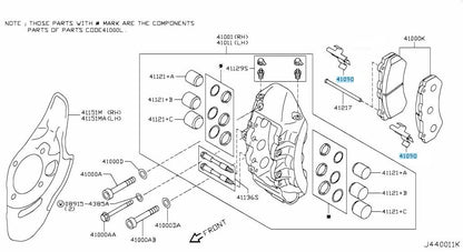 NISSAN GT-R R35 2009-2024 Genuine Front Brake Pad Return Springs 2pcs Set OEM