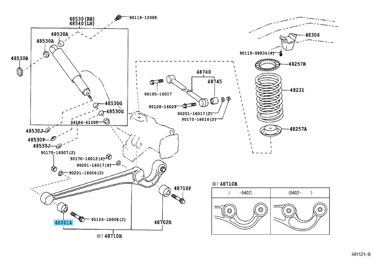 TOYOTA LAND CRUISER KZJ78 '90-96 Genuine Trailing Arm Bush Sub Assy No.2 OEM