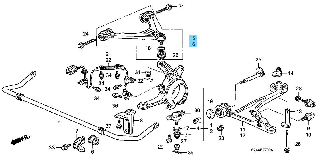 HONDA S2000 AP2 2005-2009 Genuine Front Upper Arm Assy RH & LH Set OEM