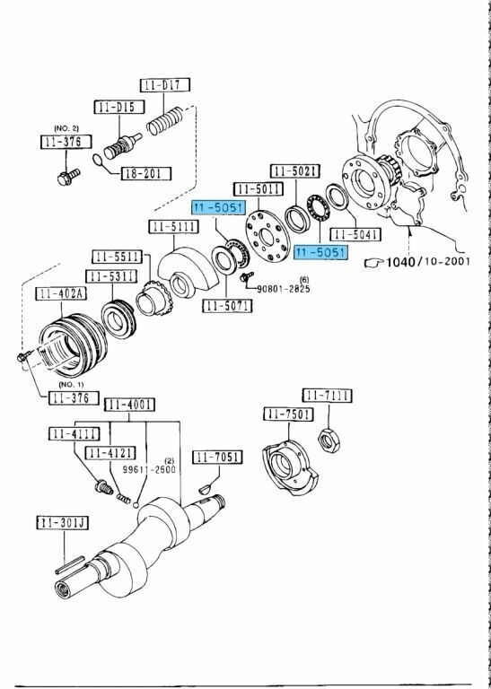 MAZDA RX-7 FD3S 93-95 Genuine 13B Engine Bearing Needle NF01-11-D54 x2 Set OEM