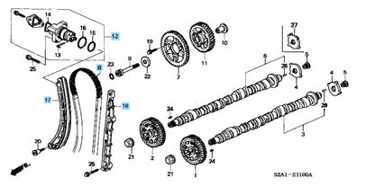 HONDA S2000 AP1 F20C AP2 F22C Genuine Timing Chain Tensioner Arm Guide Set OEM