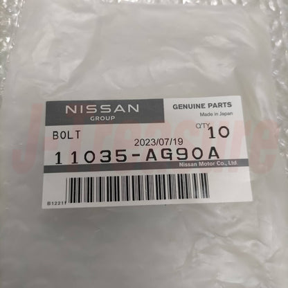NISSAN INFINITI Q50 Q60 16-20 Genuine Oil Pan mounting screws 11035AG90A x10 OEM