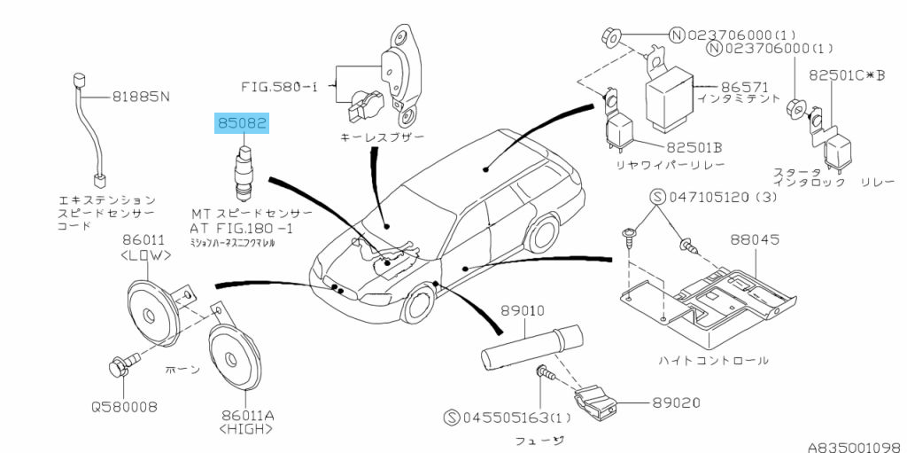 SUBARU IMPREZA WRX GD9 2002-2014 M/T Genuine Speed Sensor Assy 85082AE000 OEM