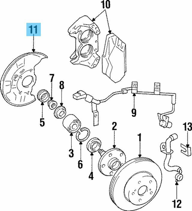 TOYOTA SUPRA JZA80 93-98 Genuine Front 17 Inch Brake Splash Dust Cover Right OEM
