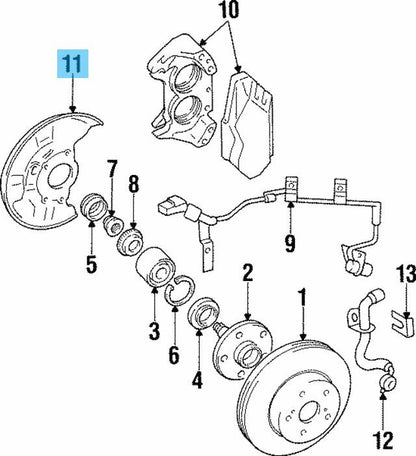 TOYOTA SUPRA JZA80 93-98 Genuine Front 17 Inch Brake Splash Dust Cover Right OEM