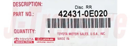 TOYOTA SIENNA ASL30 11-20 Genuine Rear Disc Rotor RH & LH 42431-0E020 x2 set OEM