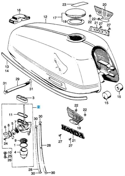 HONDA CB175 1972-1973 Genuine Fuel Petcock Valve 16950-336-005 OEM