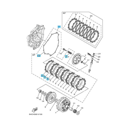 YAMAHA FZ-07 MT-07 2015-2024 Genuine Clutch Plate Kit BTK-W001G-00-00 OEM