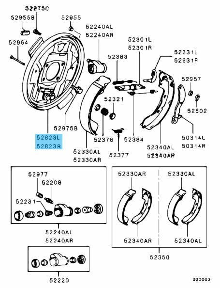 MITSUBISHI LANCER CS7# 04-06 Genuine R/Brake Backing Plate RH & LH Set For 2WD