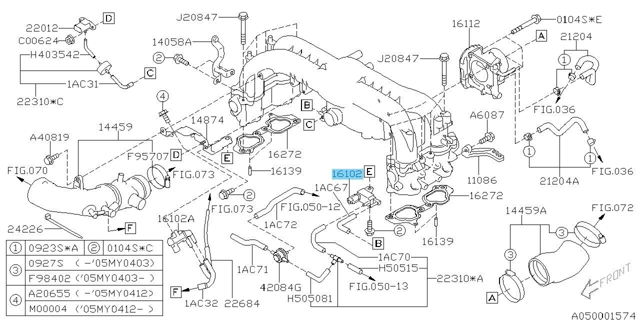 SUBARU FORESTER SH9 2005-2010 Genuine Duty Solenoid Valve Assy 16102AA490 OEM