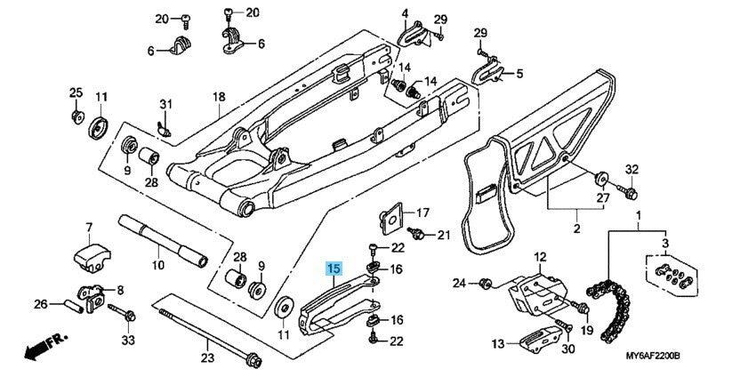 HONDA XR650L 1993-2009 2012-2024 Genuine Chain Slider 52170-MN1-681 OEM