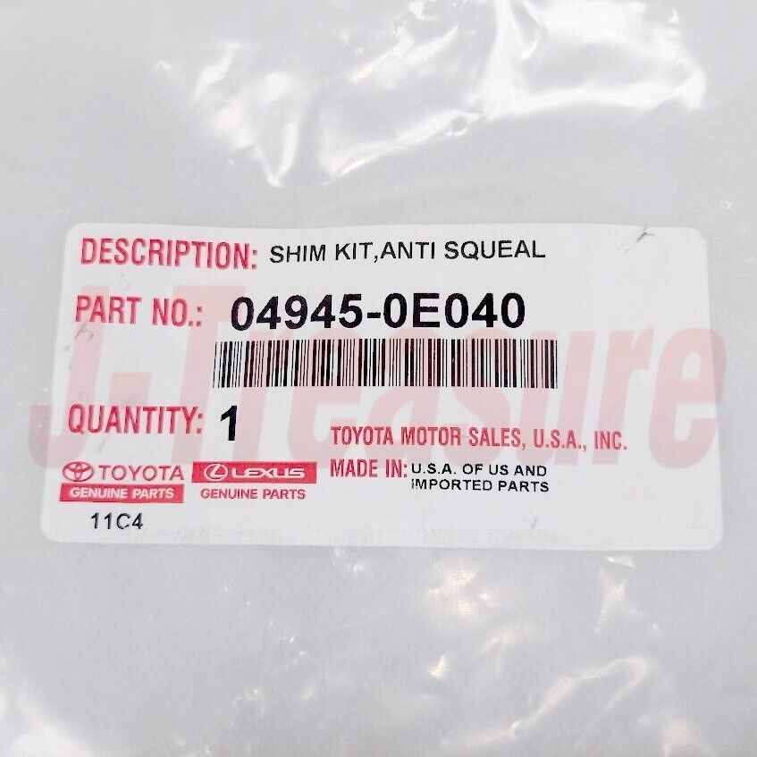 TOYOTA HIGHLANDER GSU40 GVU58 2010-2019 Genuine Front Anti Squeal Shim Kit OEM