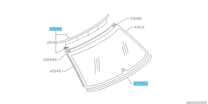 SUBARU IMPREZA GC# 1993-2001 Genuine Rear Window Molding Upper & Lower Set OEM