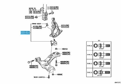 TOYOTA RAV4 ACA3# 2006-2018 Genuine Lower Ball Joint Assy Front 43330-49215 OEM