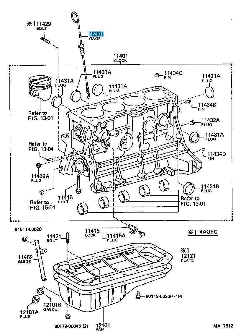 TOYOTA COROLLA LEVIN TRUENO AE86 84-87 Genuine Oil Level Gage 15301-16010 OEM