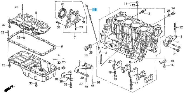 HONDA CR-V RD1 RD2 1997-1998 Genuine Engine Oil Level Gauge 15650-P30-000 OEM