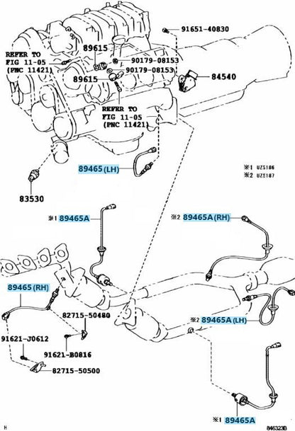 TOYOTA CELSIOR CROWN SOARER LEXUS GS LS SC Genuine Oxygen Sensor 89465-50130 OEM