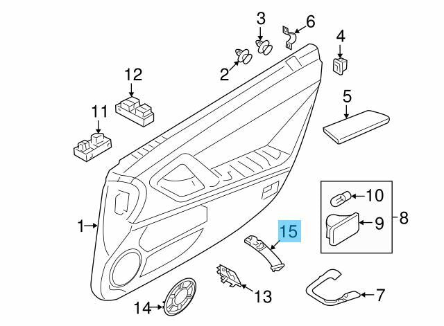 NISSAN R35 GT-R Black Edition Genuine Red Leather Door Pull Handle RH & LH Set
