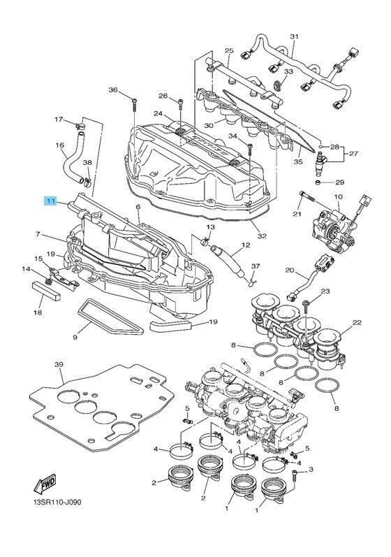 YAMAHA YZF-R6 2010-2017 Genuine Air Cleaner Element Assy 13S-14450-31-00 OEM