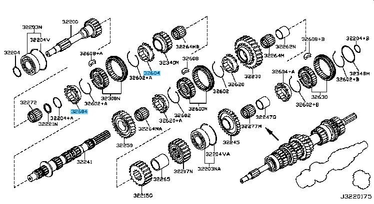NISSAN 370Z Z34 09-13 Genuine Transmission Gear Baulk Ring 32604-CD105 x2 Set