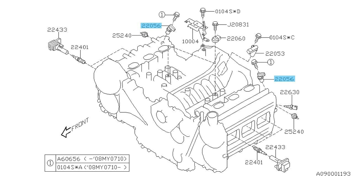 SUBARU LEGACY BLE 01-09 Genuine Camshaft Sensor Assembly 22056AA101 x2 set OEM