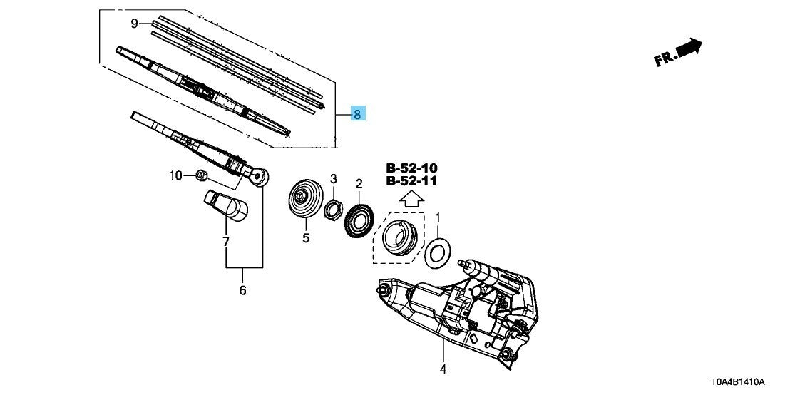 HONDA CR-V RM1 RM4 12-16 Genuine Rear Windshield Wiper Blade 76730-T0A-003 OEM