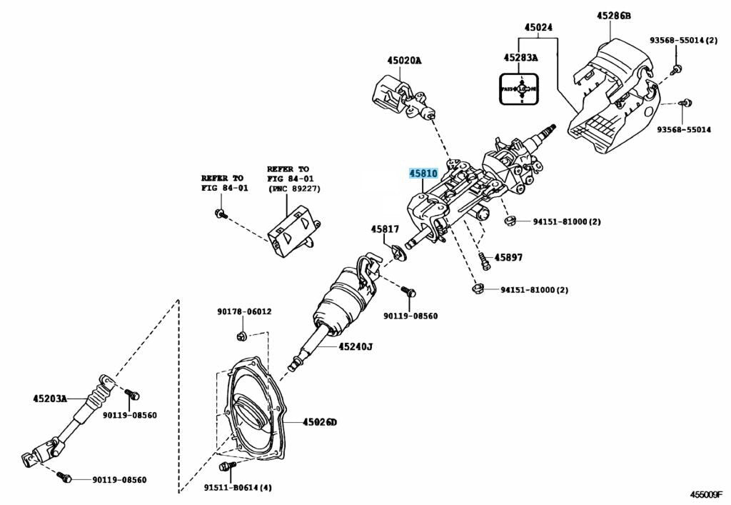 TOYOTA LAND LX570 URJ201 2011-2012 Genuine Steering Column Assy 45810-60091 OEM
