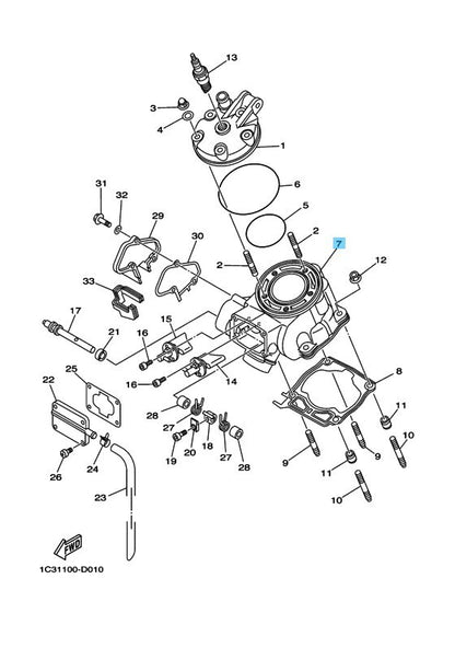 YAMAHA YZ125 2018-2021 Genuine Engine Cylinder 1C3-11311-21-00 OEM