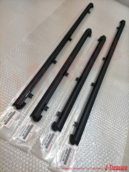 TOYOTA 4RUNNER '10-22 Genuine F & R Door Glass Inner Weatherstrip RH & LH Set