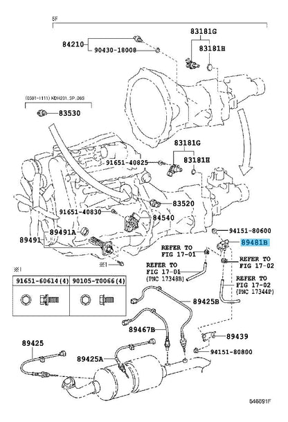TOYOTA HIACE KDH201 Genuine Differential Pressure Sensor 89481-12050 OEM
