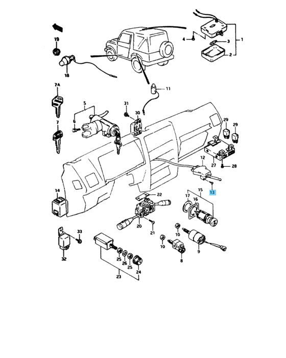 SUZUKI SAMURAI SJ413 SJ419D Genuine Heater Fan Motor Switch Assy 37870-80000 OEM