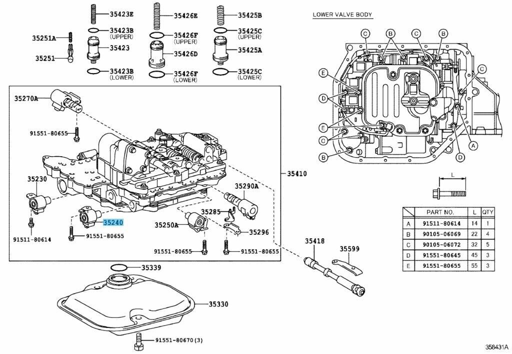 TOYOTA YARIS NCP131 2006-2018 Genuine A/T 3Way Solenoid 35240-52051 OEM