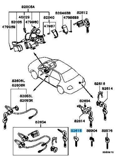 MITSUBISHI LANCER CS3A CS6A CS7A 2001-2007 Genuine Blank Key MB852312 OEM