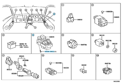 TOYOTA SUPRA JZA80 RHD Genuine Power Window Master Switch Window Regulator OEM