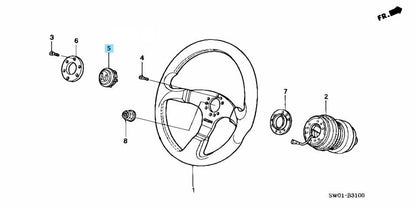 HONDA ACURA NA2 NSX-R Genuine Horn Button Switch & Ring & 6pcs Screws Set OEN