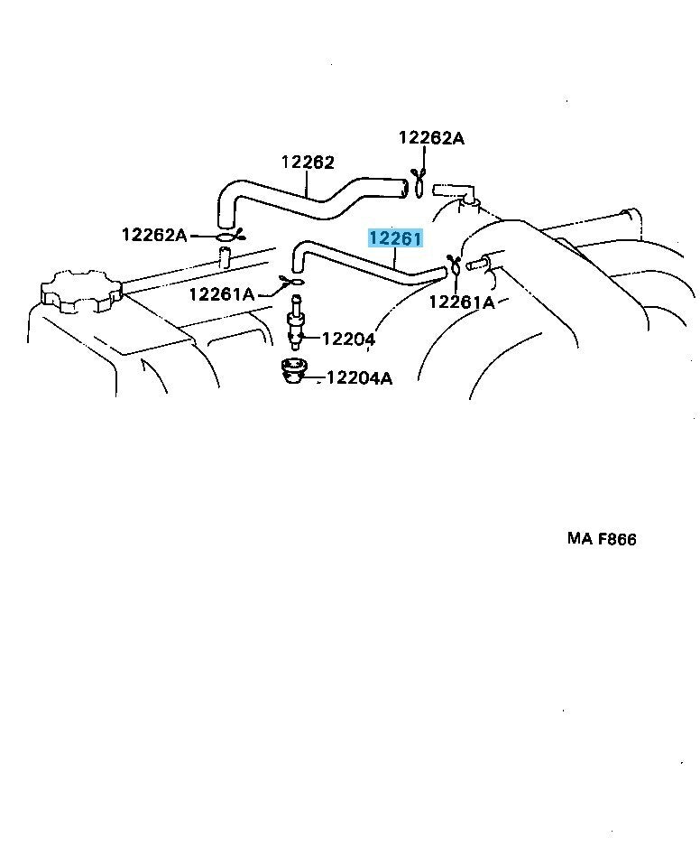 TOYOTA LAND CRUISER FZJ80 94-97 Genuine Ventilation Hose NO.1 12261-66021 OEM