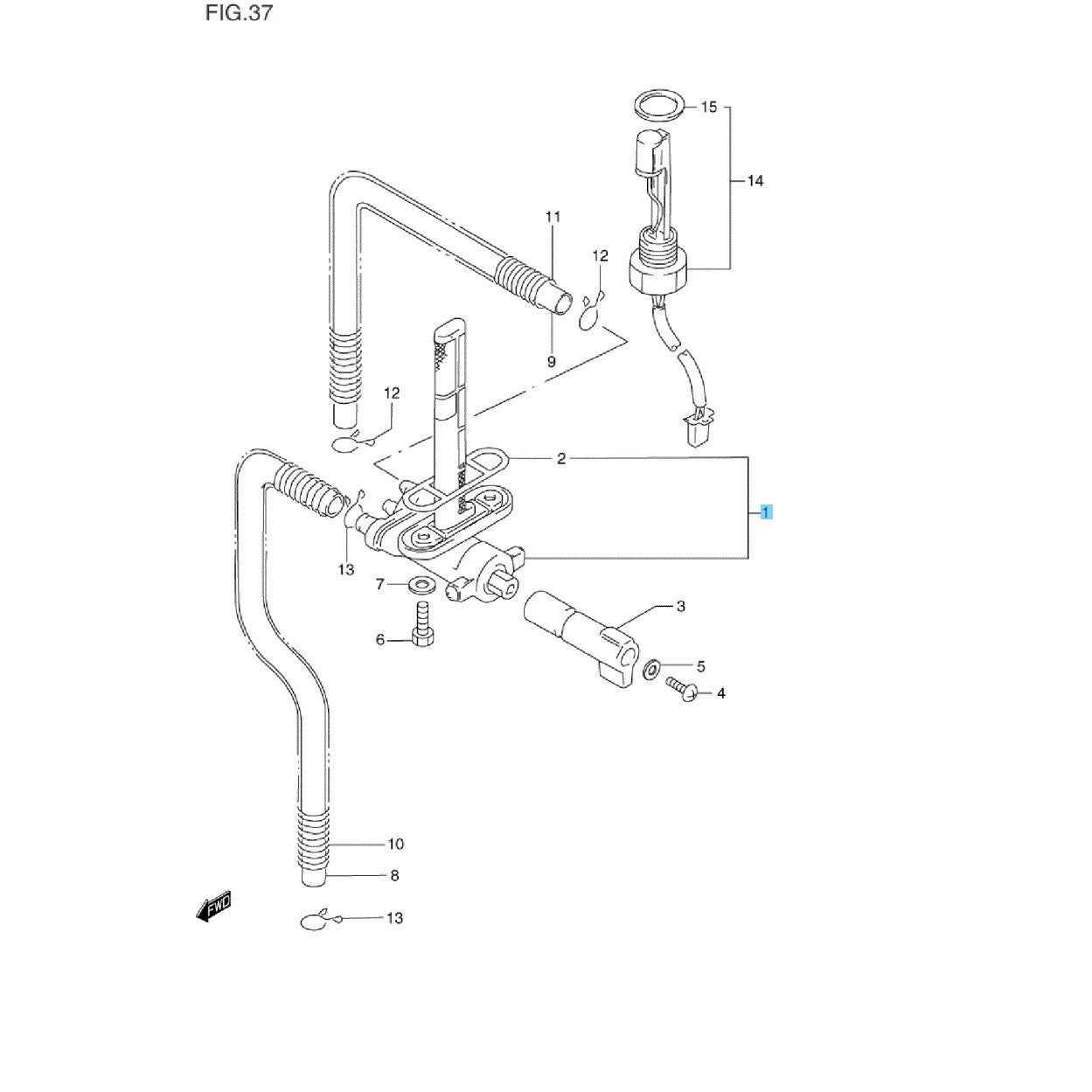 SUZUKI GSX-R1100W 1993-1998 Genuine Fuel Cock Assy 44310-46E10 OEM