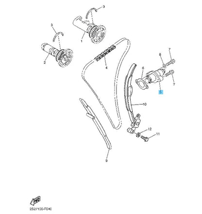YAMAHA YZ450F 2003-2009 Genuine Cam Chain Tensioner Assy 5TA-12210-10-00 OEM