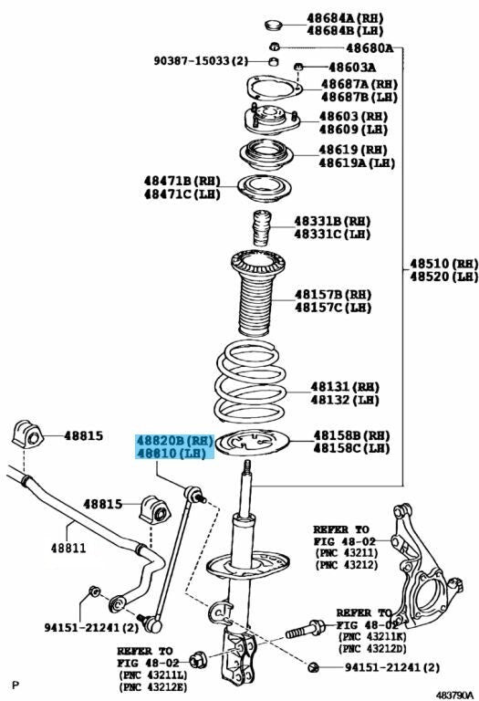 TOYOTA RAV4 ACA3# ALA4# 06-18 Genuine Front Stabilizer Link Assy 48820-42030 x2