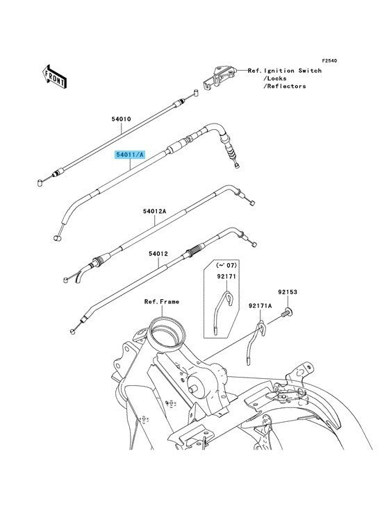 KAWASAKI NINJA 650 EX650 2008 Genuine Cable Clutch 54011-0083 OEM