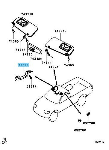 MITSUBISHI L200(EUR) KA4T KB4T '09-12 Genuine Roof Inside Assist Grip 7610A029HA
