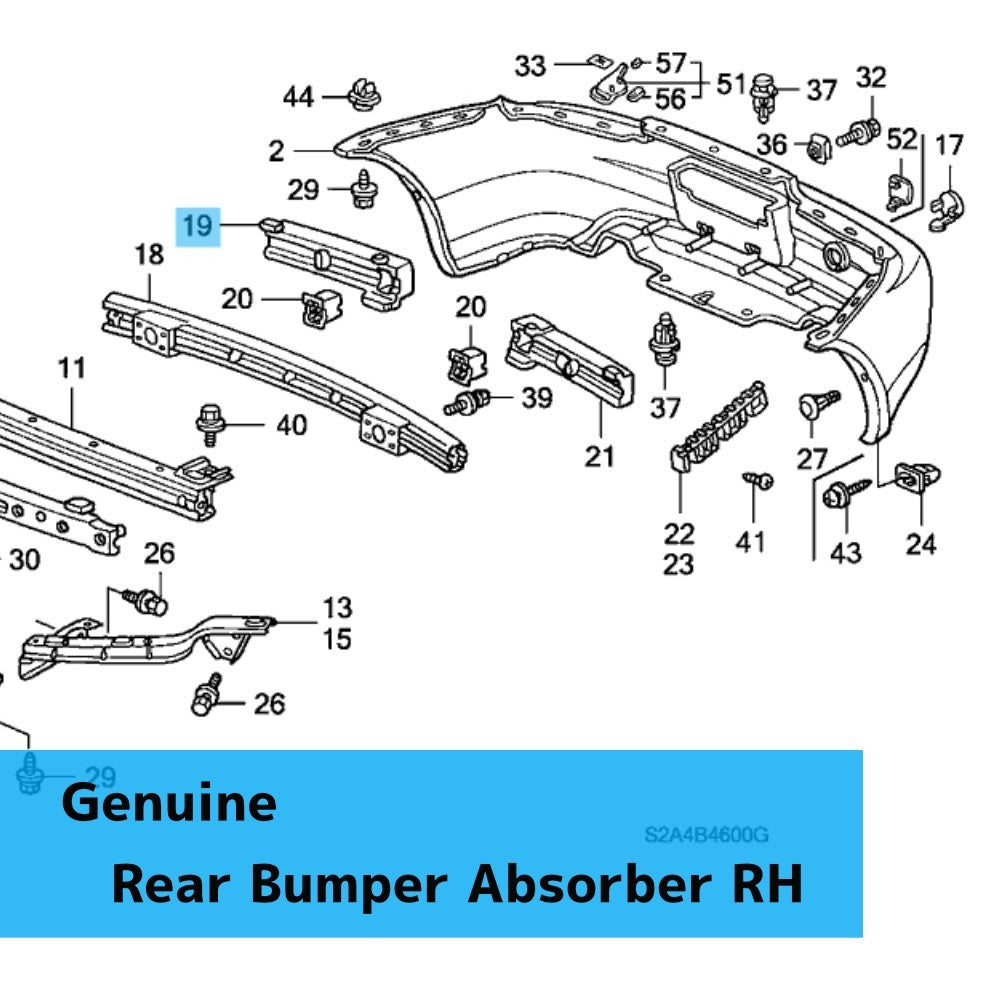 HONDA S2000 AP1 '00-02 Genuine R/Bumper Absorber RH 71570-S2A-A00 For US Model