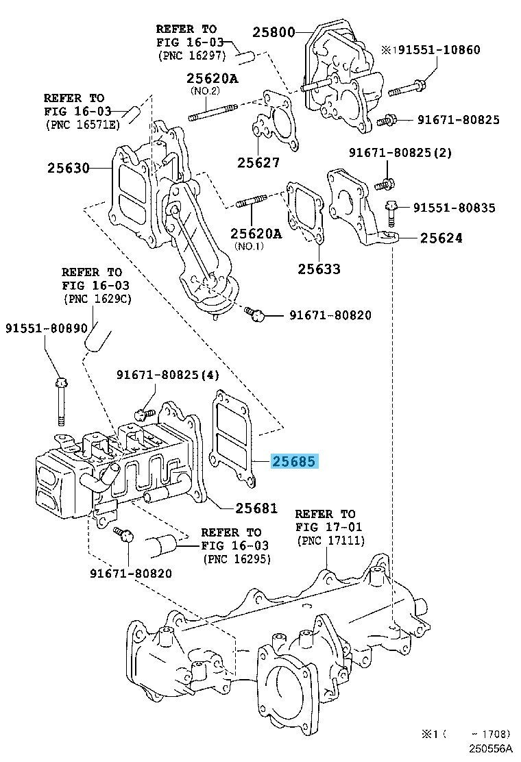 TOYOTA HILUX GUN1## Genuine 1GD-FTV 2GD-FTV EGR Cooler Gasket NO.1 25685-11010