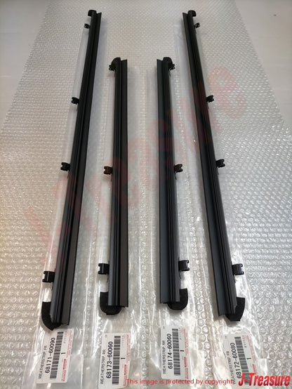 TOYOTA 4RUNNER '10-22 Genuine F & R Door Glass Inner Weatherstrip RH & LH Set