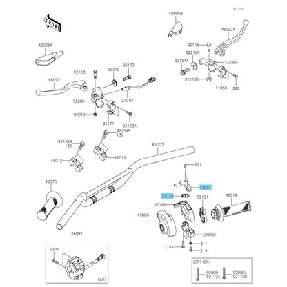 KAWASAKI KLX110/R '10-25 Genuine Throttle Case Cover & Throttle Guide Set OEM