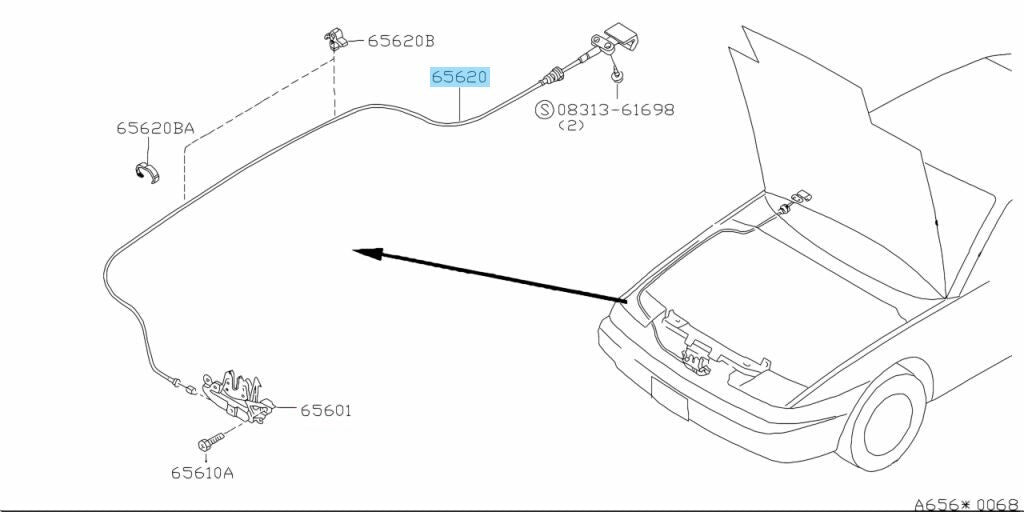 NISSAN SILVIA 240SX S13 89-94 Genuine Bonnet Release Cable Wire 65620-35F45 OEM